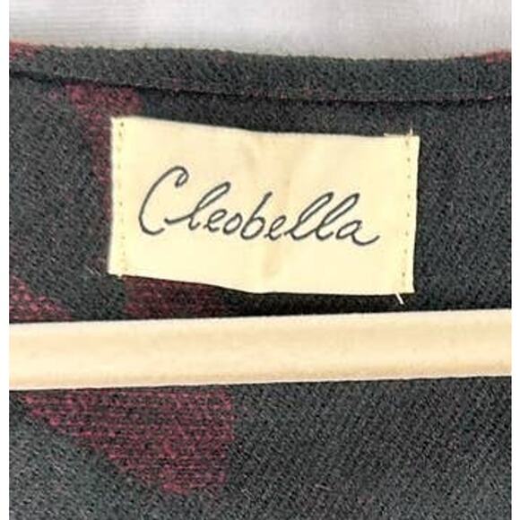 Anthropologie Cleobella Sevigny Capelet Poncho Cardigan Red Wine Black One Size - Picture 8 of 11